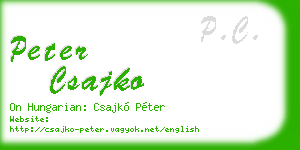 peter csajko business card