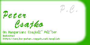 peter csajko business card